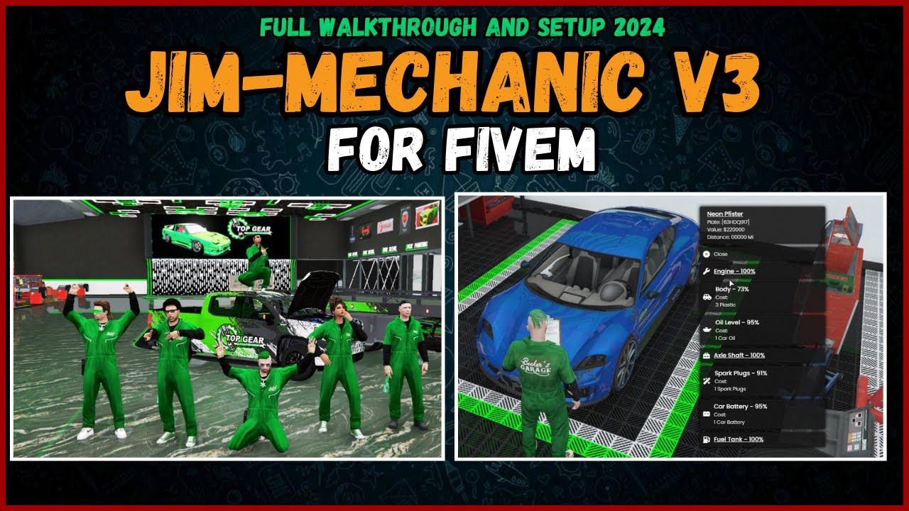 Jim Mechanic V3 | Qbcore | ESX | Installation And Setup | Best In The Market | 2024 |