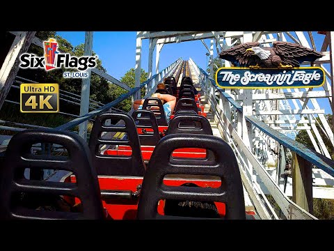 On-ride point of view of Screamin' Eagle
