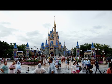 Magic Kingdom 2025 Rainy Day Walkthrough Tour in 4K | Walt Disney World Orlando Florida June 2025