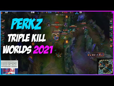 C9 VS DFM | Perkz triple kill on sylas Worlds 2021