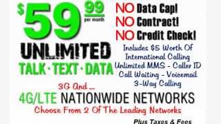 WOW! No Contract Wireless Only $59.99 Plan Talk Text And Data - NO DATA CAPS!