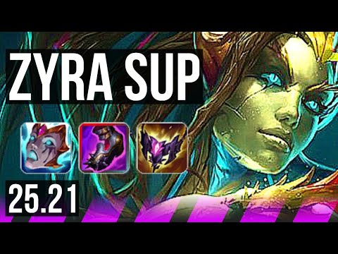 ZYRA & Yunara vs BLITZCRANK & Kai'Sa (SUP) | 51k DMG, 14/2/12, Godlike | KR Master | 25.21