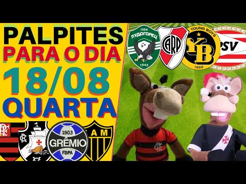 Palpites de Futebol para o dia 18/08/2021. Palpites dos Jogos de todos os Campeonatos do Mundo.