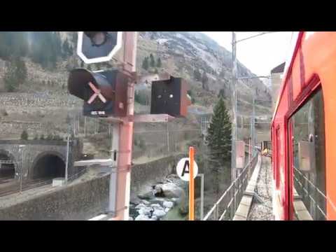 Göschenen - Andermatt - Schöllenenschlucht - Matterhorn Gotthard Bahn - MGB railways Fahrt komplett