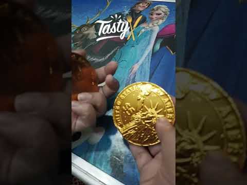 chocolate big gold coins #shorts #chocolate #toycandyshorts #candy #candygoldcoins #viralvideo
