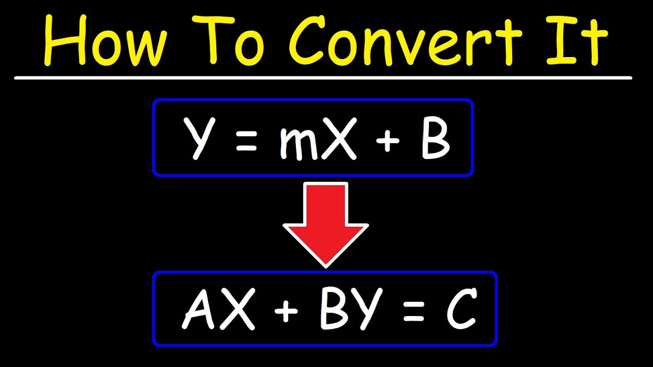 How To Convert From Slope Intercept Form to Standard Form | Algebra