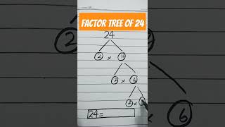 Factor Tree of 24 #viralreel #viralvideo #short #mathematics #mathstrick #viralshort #factortree #1k