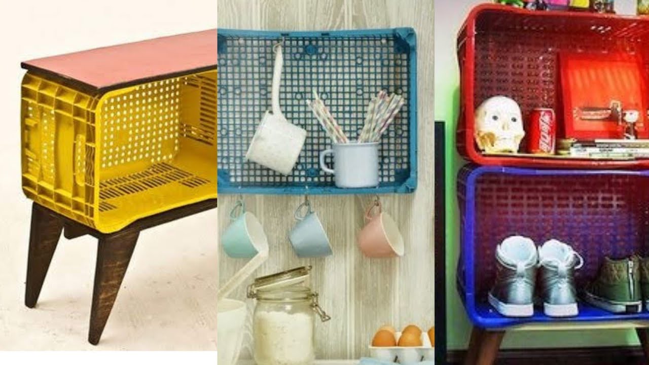 12 Ideias pra fazer Artesanato em Casa com Caixote Plástico Decorado