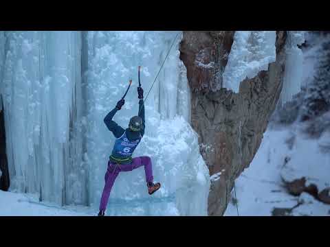 Wesley Fowler at Qualifying Day 1 for UIAA Ice Climbing North American Championships 2022 in Ouray