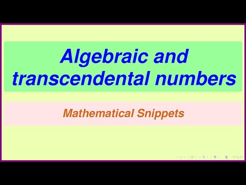 Algebraic and transcendental numbers -- A brief introduction.