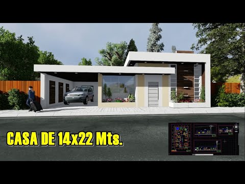 CASA en TERRENO DE 14x22 Metros - CASA con Piscina mas planos