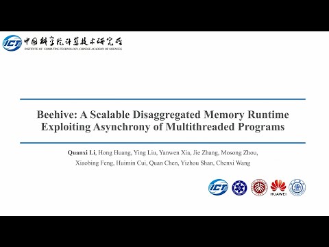 NSDI '25 - Beehive: A Scalable Disaggregated Memory Runtime Exploiting Asynchrony of Multithreaded..