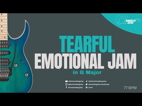 Tearful Emotional Rock Ballad in G Major l Guitar Backing Track | 77 BPM