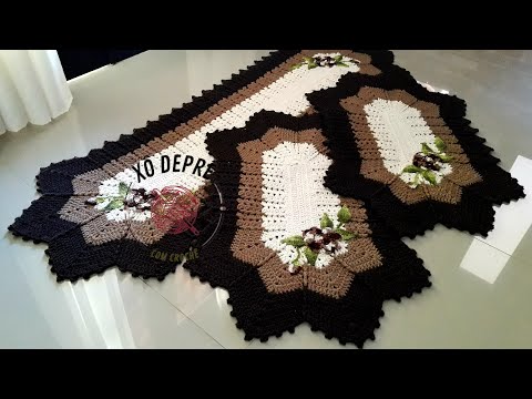 Jogo de cozinha Degradê/fio 8/medidas/valor