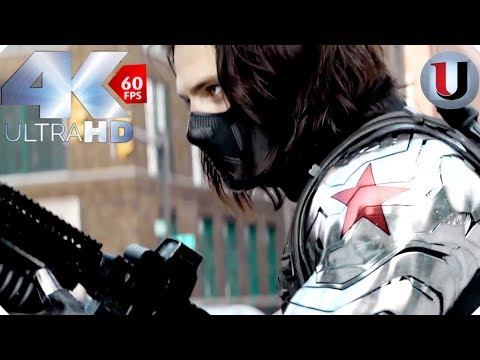 Captain America VS The Winter Soldier - Highway Fight Scene - MOVIE CLIP (4K)