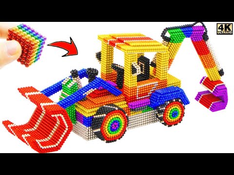 DIY: How to Make Rainbow Excavator from Colored Magnetic Balls | Satisfying Magnet ASMR