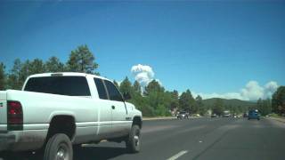 preview picture of video 'View of Wallow Fire - Drive from White Mountain Blvd in Lakeside'