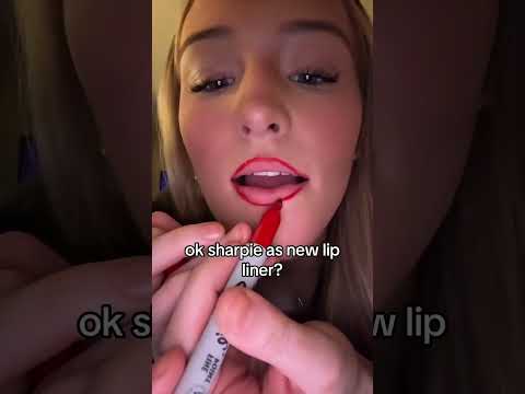 Sharpie as a lip liner!! would you try it!? #makeup #shorts