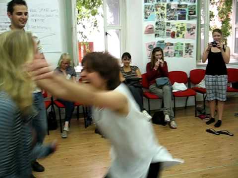 Nassim, Jan, Ingunn and Lea playing some energizer and  having fun in Izola