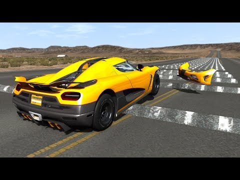 100+ Consecutive Speed Bumps High Speed Testing #12 - BeamNG DRIVE