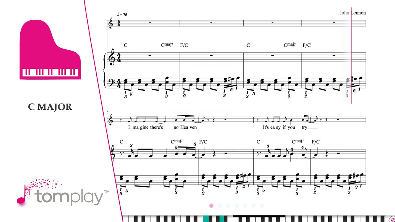 John Lennon: Imagine - Piano Sheet Music - YouTube