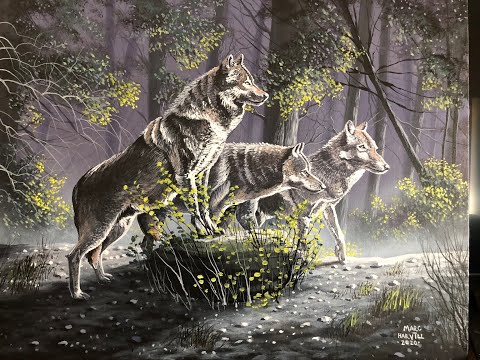 #19 How to Paint Wolf Pack | Acrylic Painting Tutorial | Marc Harvill Art