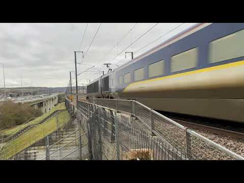Eurostar E300 high speed pass at medway bridge (04/02/23)