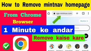 How to remove mintnav homepage from chrome browser