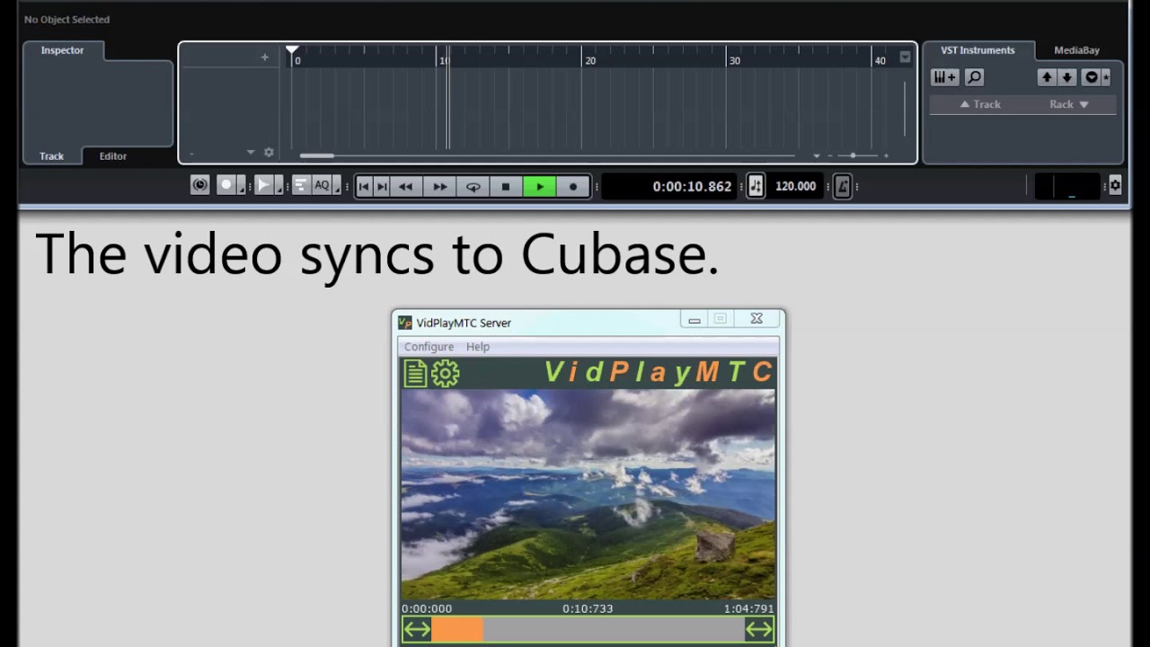 How To Sync Vidplaymtc To Cubase Midi Time Code Mtc