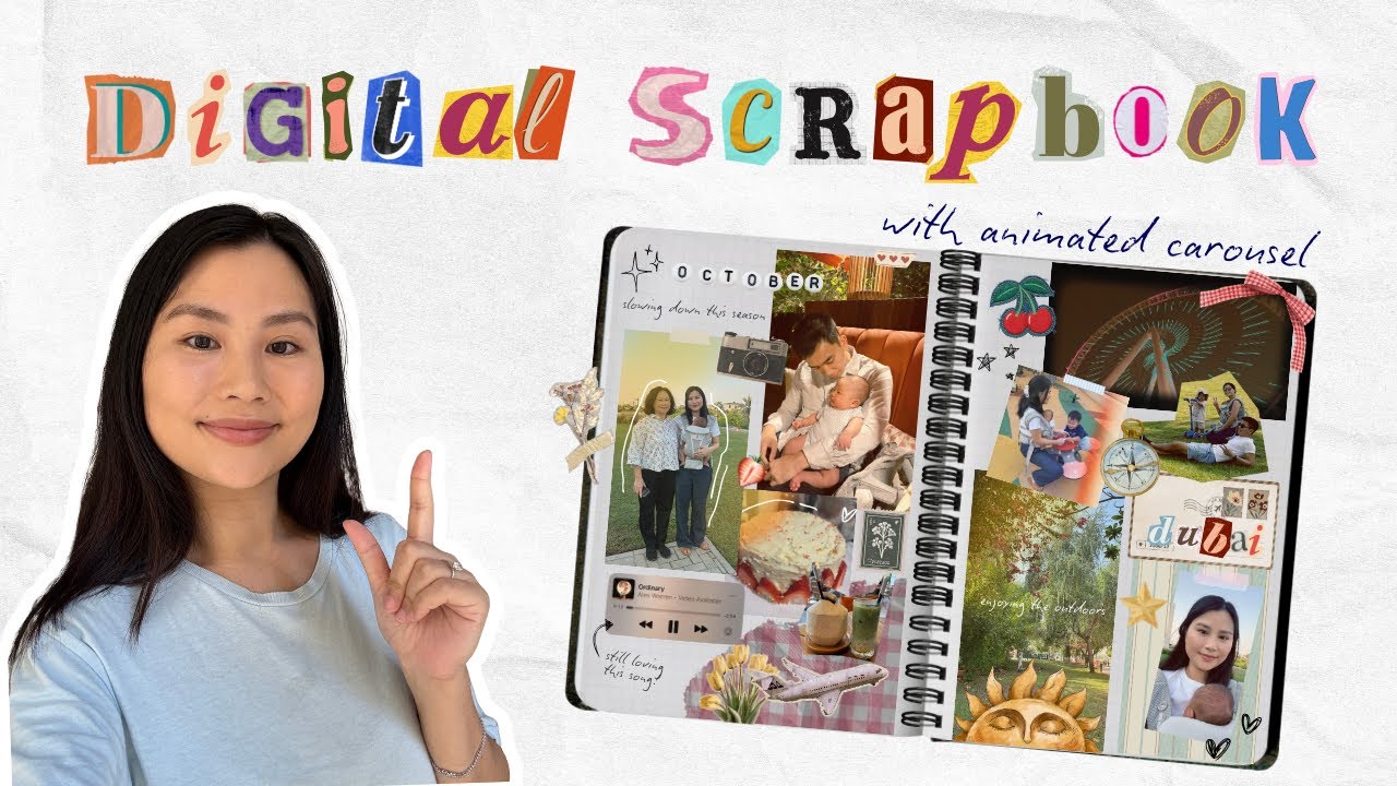 How To Create A Digital Scrapbook Journal In Canva - Free Template!