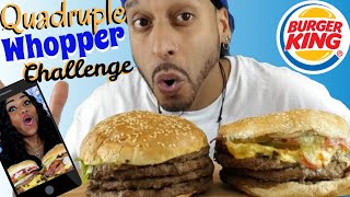 Download lagu Bloveslife Double Quadruple Bacon and Cheese Whopper Challenge | Whopper Mukbang mp3