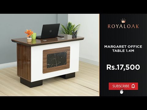 Royaloak Margaret Office Table 1.4 M. Engineered Wood With High Glossy Finish
