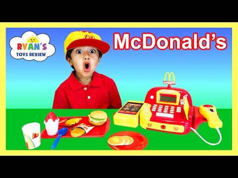 McDonald's Cash Register Toy Pretend Play Food Cookie Monster Happy Meal Trolls Toys For Kids Video