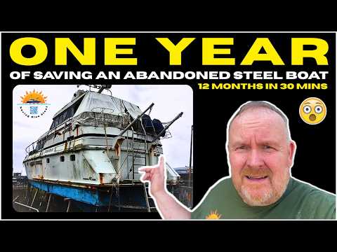 We Bought a SUNKEN Boat: One Year Of Renovation in 30 Minutes!