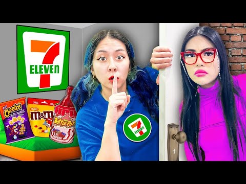 JUNE OPENS HER OWN SECRET 7 ELEVEN IN HER BEDROOM | I BUILD MY CONVENIENCE STORE AT HOME BY SWEEDEE
