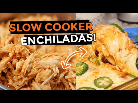 Easy Authentic Mexican SLOW COOKER Shredded Chicken ENCHILADAS (Crockpot Recipe)🇲🇽