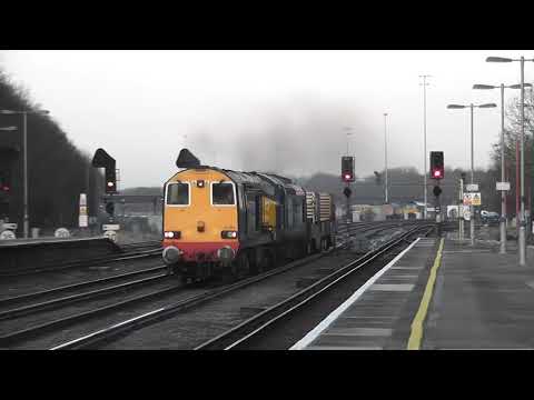 (HD) DRS 20309 & 37602 THRASH through Tonbridge working 6O62 - 13/1/12