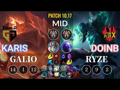 GEN Karis Galio vs FPX Doinb Ryze Mid - KR Patch 10.17