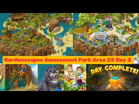 GARDENSCAPES NEW ACRES WALKTHROUGH - Gardenscapes Amusement Park Area 25 - Day 2