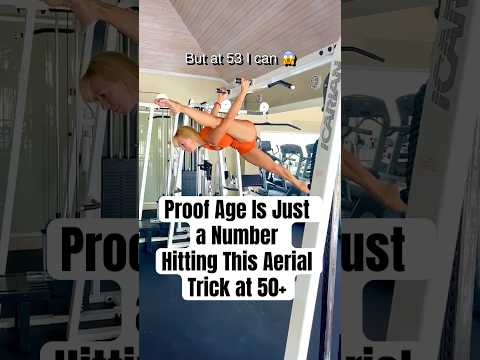 Shocking 53 year old fit strong woman performs super flexible strengthening trick