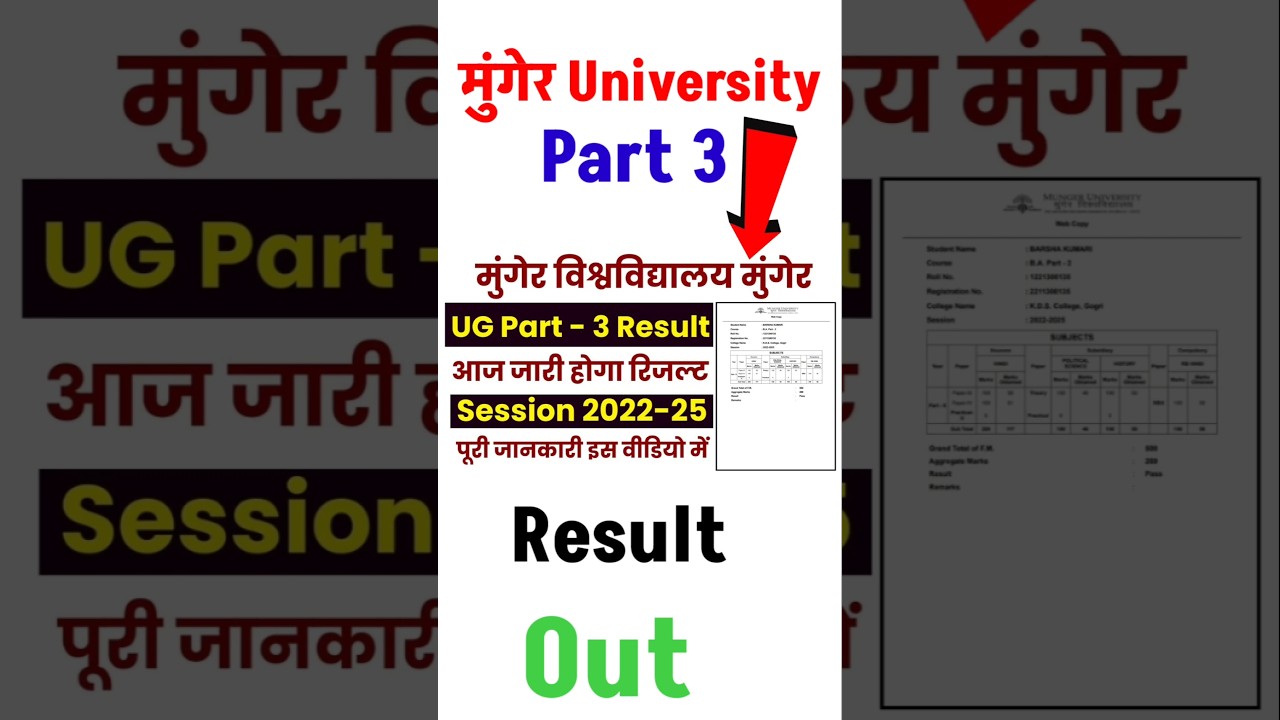 Munger University Part 3 Result 2022-25✅️How To Check Munger University Part 3rd Result