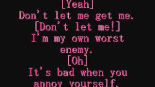Hazard to Myself - Pink ~ Lyrics