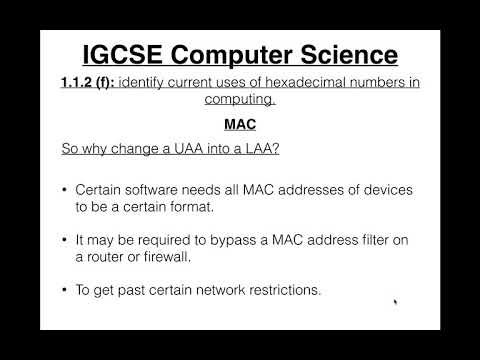 10 IGCSE Computer Science Tutorial  1 1 2 f – Uses of Hexadecimal