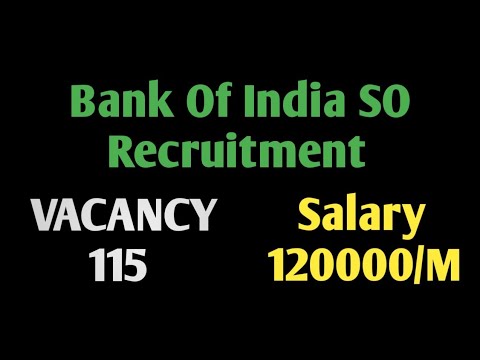 Bank Of India SO Recruitment for 115 Posts