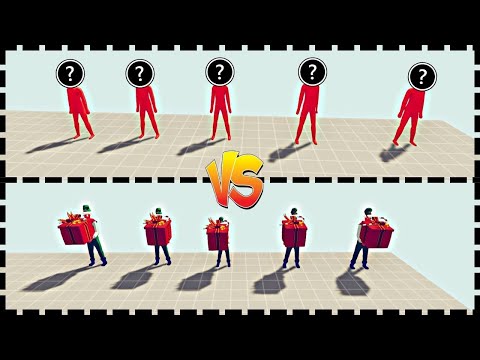 5x RANDOM UNIT vs 5x ELF PRESENT - Totally Accurate Battle Simulator TABS