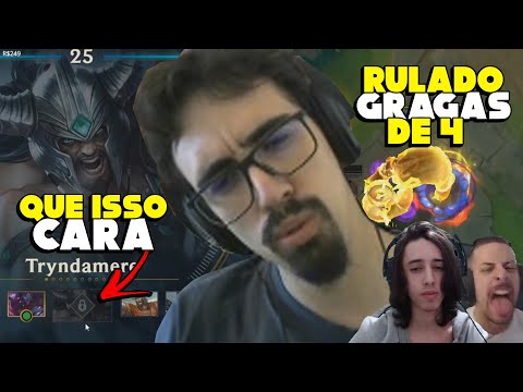 GRAGAS DE 4, BUGS DO LOL, PLAY DO GRAGOLANDIA,1600 DE DANO DA JANNA - MELHORES MOMENTOS STREAM