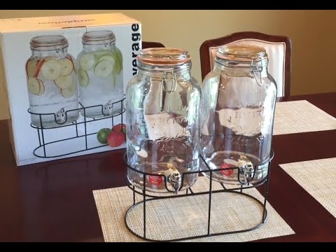 Simple flow 1.5 gallon double mason jar glass drink beverage...