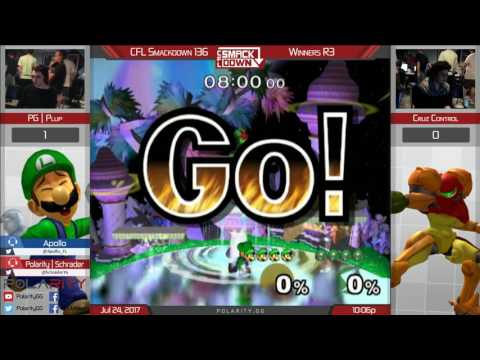 CFL Smackdown 136 Melee - PG | Plup (Luigi) vs Cruz Control (Samus) - Winners R3