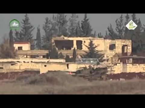 Free Syrian Army rebels destroying a Russian tank.