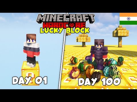 Survived 100 Days on Lucky Block in Minecraft Hardcore - EPIC BATTLES with Royal Bengal Rudra